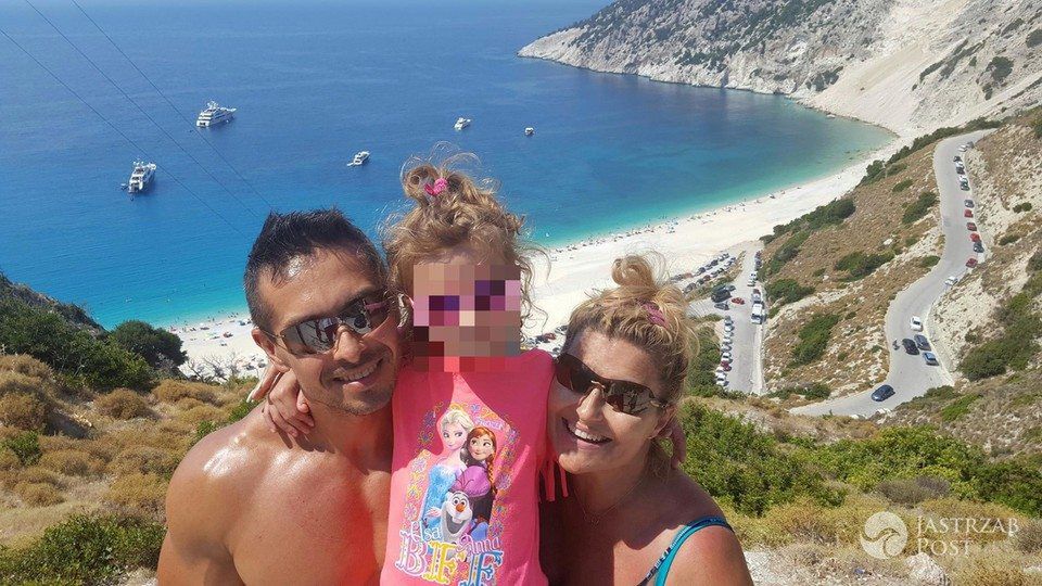 Katarzyna Skrzynecka z rodzina w Grecji