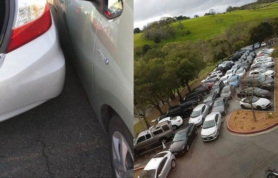 Dantejskie sceny na parkingu Tesli