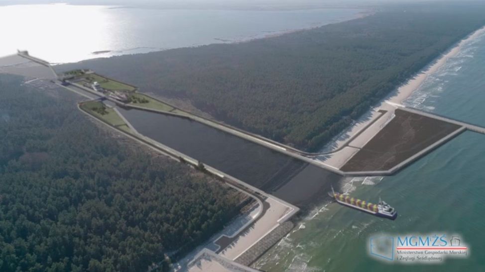 Tak będzie wyglądał kanał po przekopaniu Mierzei Wiślanej. 