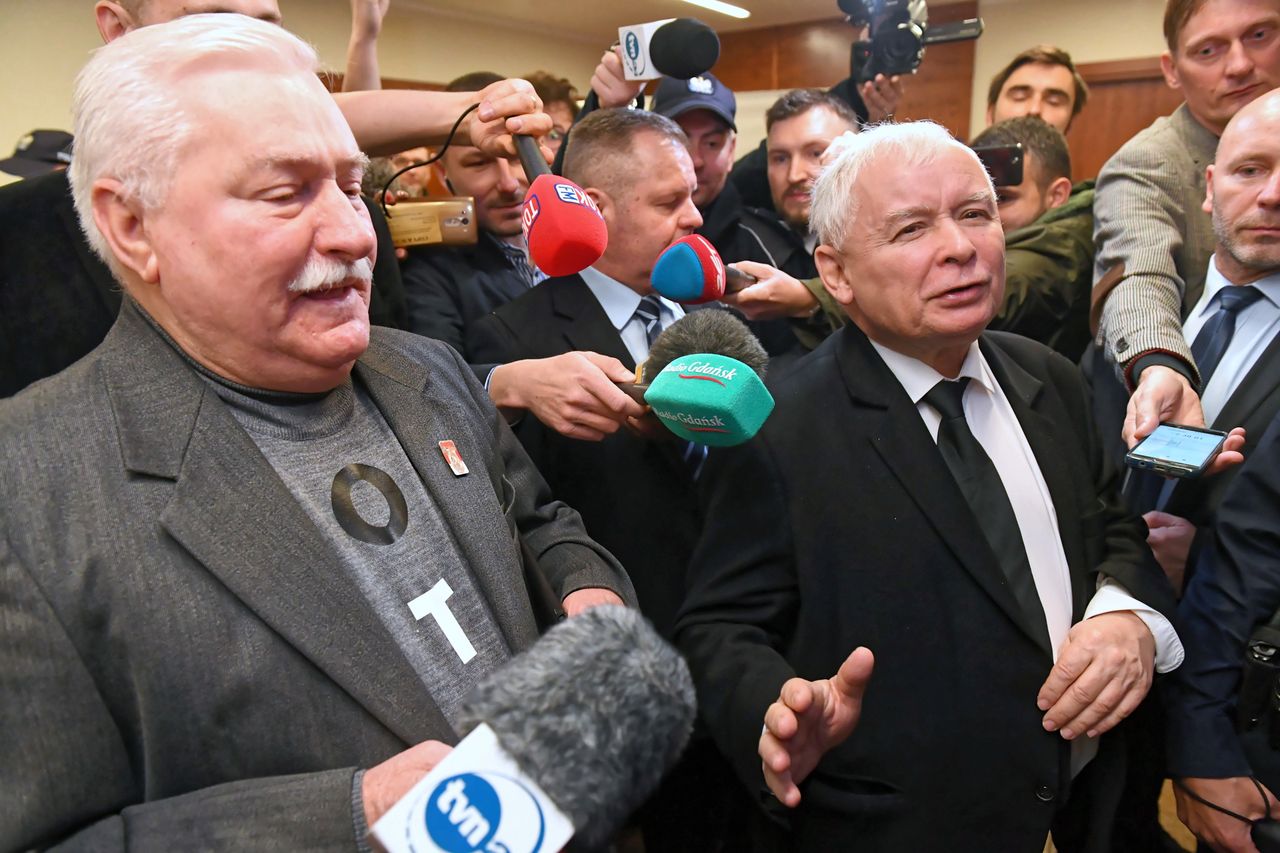 Lech Wałęsa w oko w oko z Jarosławem Kaczyńskim. Wymiana zdań w sądzie 