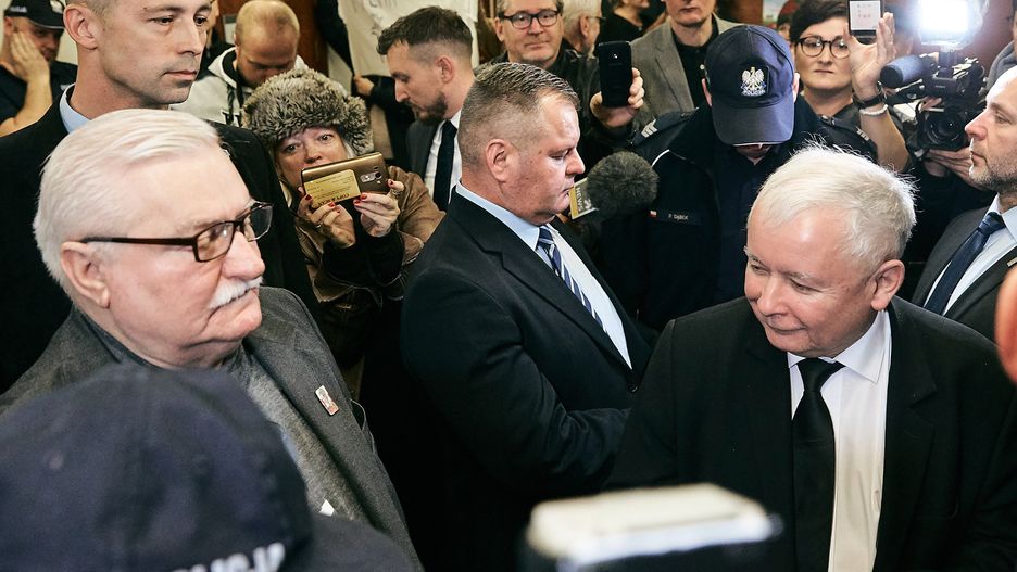 Lech Wałęsa i Jarosław Kaczyński