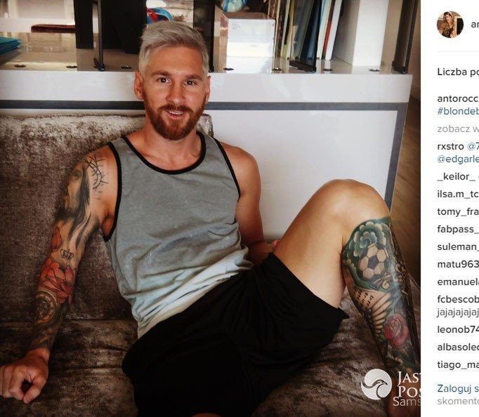 Leo Messi siwe włosy