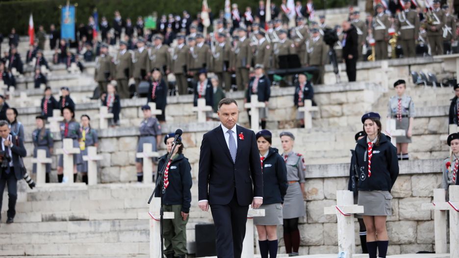 Andrzej Duda podczas obchodów 75. rocznicy bitwy o Monte Cassino