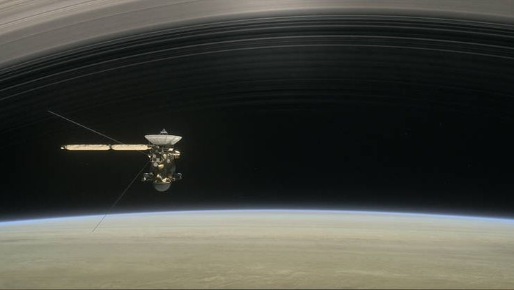Wizualizacja sondy Cassini na orbicie Saturna
