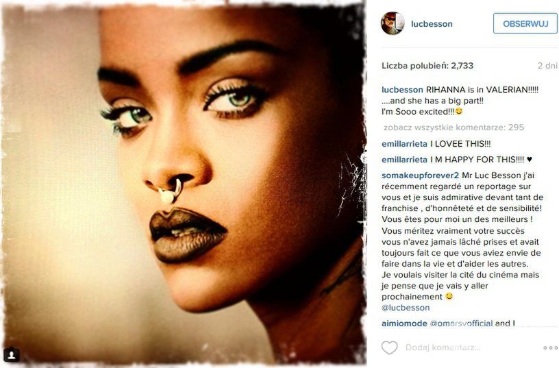 Rihanna w filmie Luca Bessona