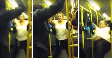 Bulwersujący atak w autobusie. Kobieta rzuciła się na czarnoskórego mężczyznę
