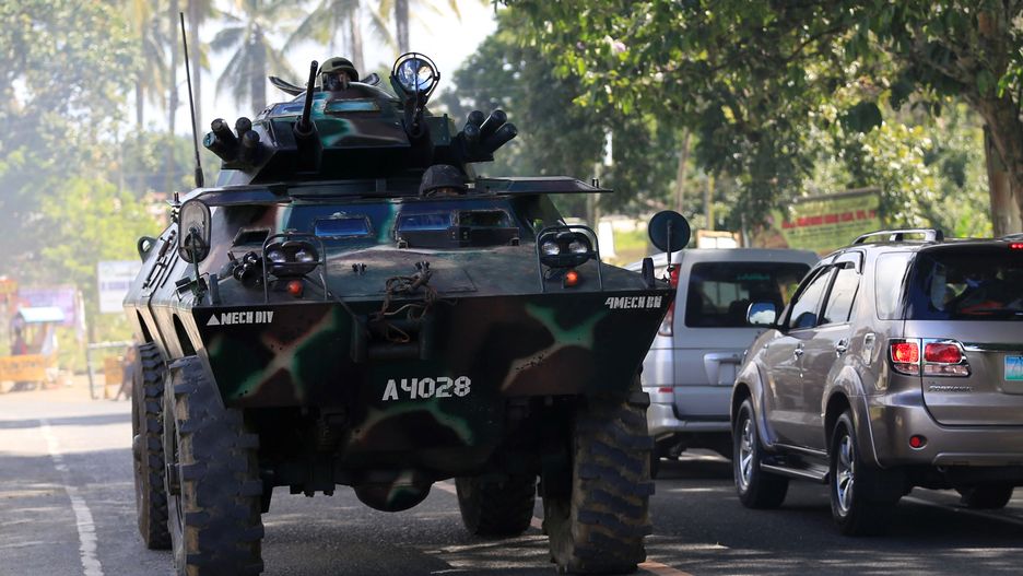 Filipińskie wojsko na ulicach Marawi City