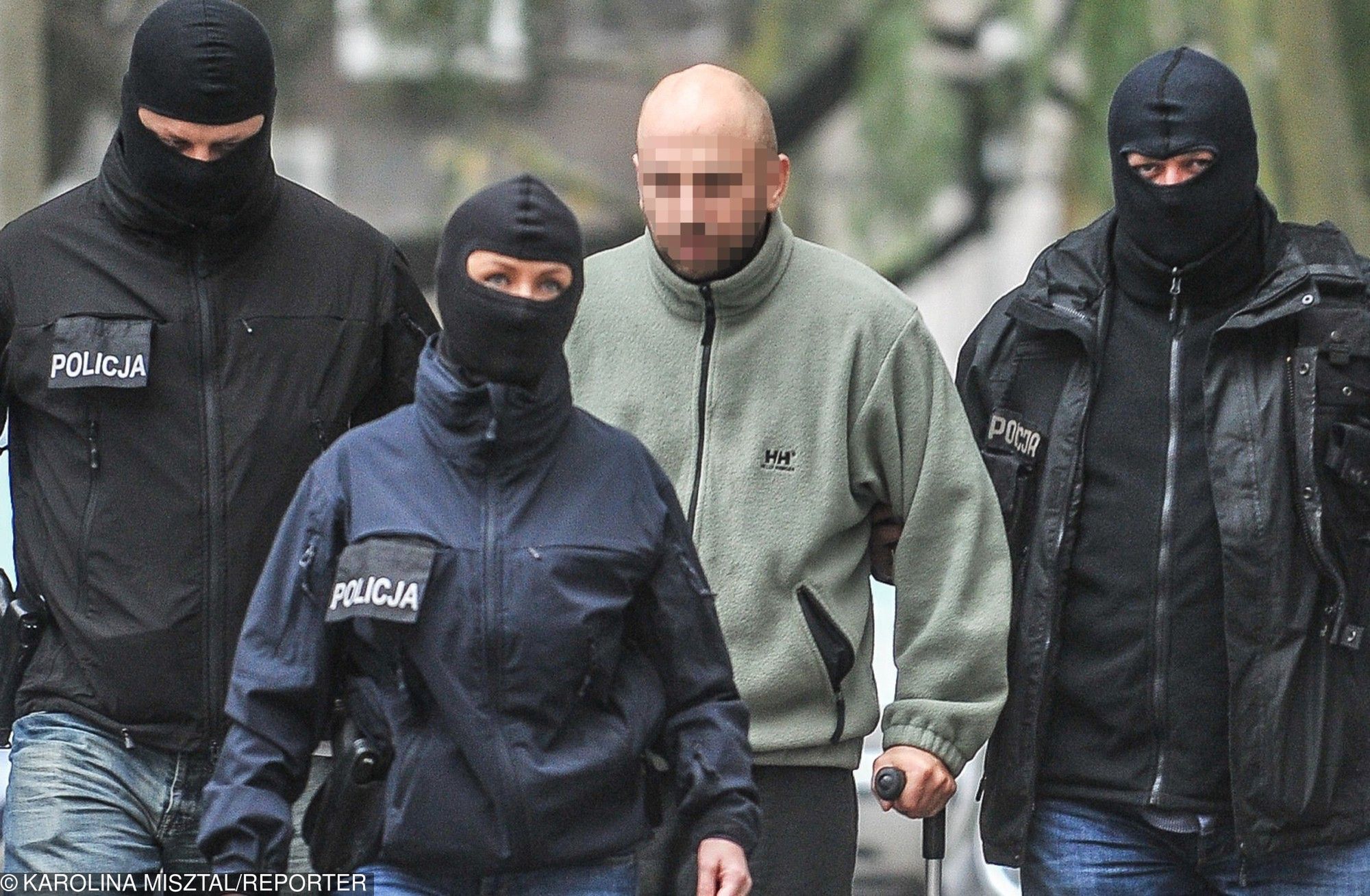 Krystain W. zwany Krystkiem na przesłuchaniu w gdańskiej prokuraturze.