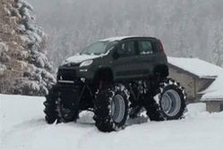 Fiat Panda na ekstremalny śnieg