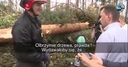 "Olbrzymie drzewa, prawda?" 45 sekund rozmowy strażaków z ministrem "zerwanym z choinki"