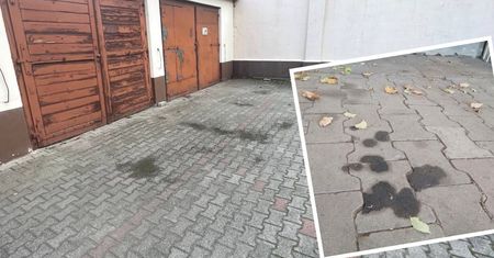 Po plamach z oleju i paliwa na kostce brukowej nie ma już śladu. Podjazd znów jak nowy!