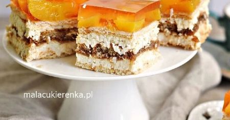 Kokosowe ciacho z brzoskwiniami bez pieczenia
