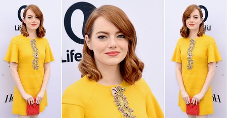 LOOK OF THE DAY: Emma Stone w słonecznej sukience retro