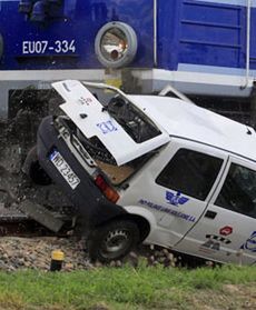 Crash test na przejeździe
