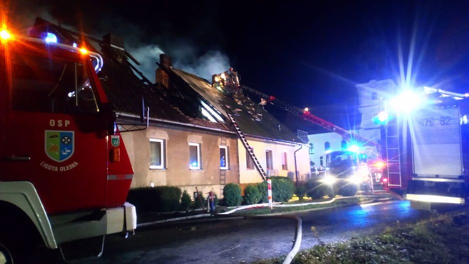 Biskupice. Ogień najprawdopodobniej pojawił się na poddaszu