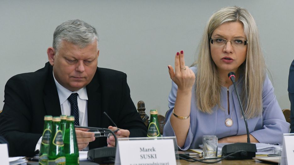 Marek Suski i przewodnicząca komisji ds. Amber Gold Małgorzata Wassermann