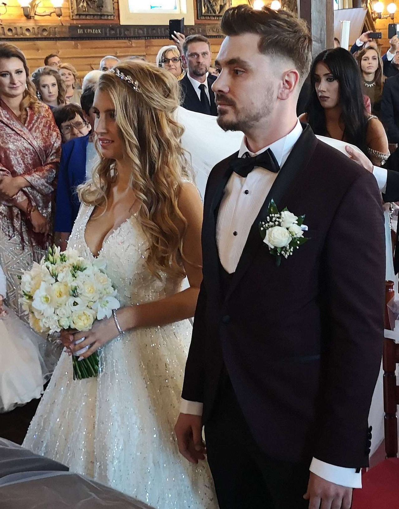 Daniel Martyniuk z żoną na ślubie