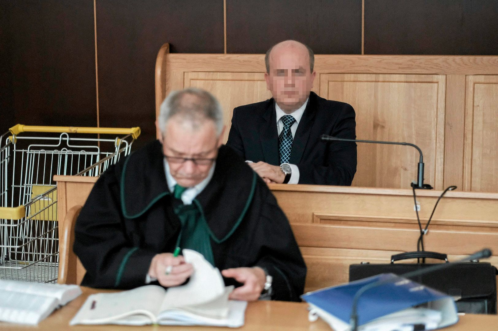 Tomasz G. w poznańskim sądzie w lipcu 2017 r. podczas procesu o oszustwo