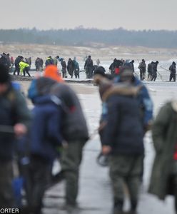 "Prawdziwy szał" po sztormie. Tłumy szukają "złota Bałtyku" na plażach