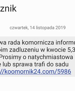 SMS-owe oszustwo. Ktoś podszywa się pod Krajową Radę Komorniczą