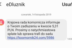 SMS-owe oszustwo. Ktoś podszywa się pod Krajową Radę Komorniczą