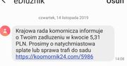 SMS-owe oszustwo. Ktoś podszywa się pod Krajową Radę Komorniczą