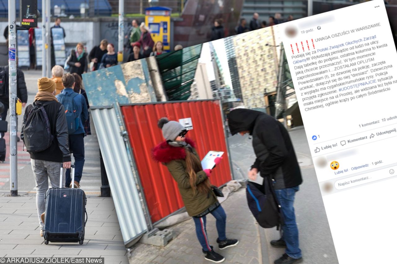 Plaga oszustów w centrum Warszawy. Wyłudzają pieniądze "na głuchego"