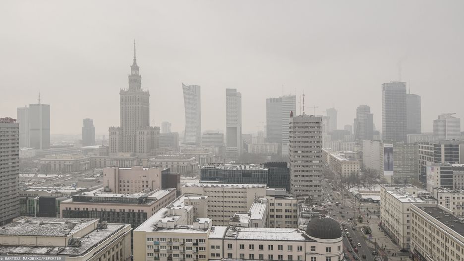 Warszawa. Panorama centrum miasta, ul. Świętokrzyska