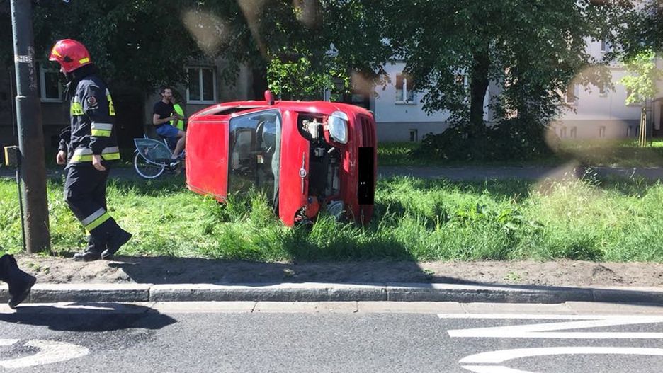 Wypadek wyglądał groźnie, ale nikomu nic się nie stało