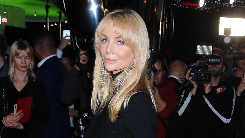 Agnieszka Woźniak-Starak na premierze "Ukrytej gry", ostatniego filmu swojego męża
