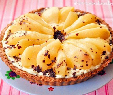 Tarta z gruszkami i kremem budyniowym #przepisnadziś