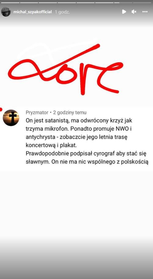 Michał Szpak reaguje na hejt