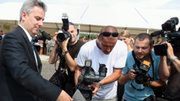 Minister infrastruktury Cezary Grabarczyk podczas uroczystości rozpoczynającej budowę odcinka Autostrady A2 pomiędzy Świeckiem i Nowym Tomyślem