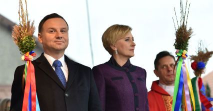 Andrzej Duda i Agata Kornhauser-Duda świętują Niedzielę Palmową