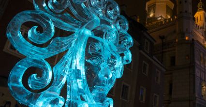 Konkurs rzeźby lodowej w Poznaniu