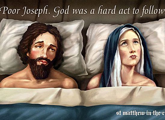 Kontrowersyjny billboard - Józef z Maryją w łóżku...