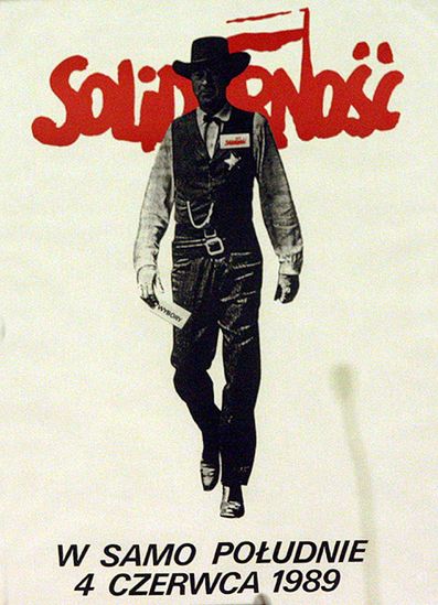 Plakat "Solidarności" zawisł w centrum Berlina