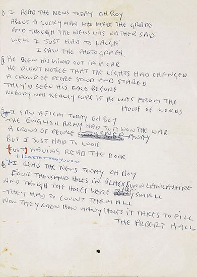 Rękopis Lennona sprzedany za milion dolarów