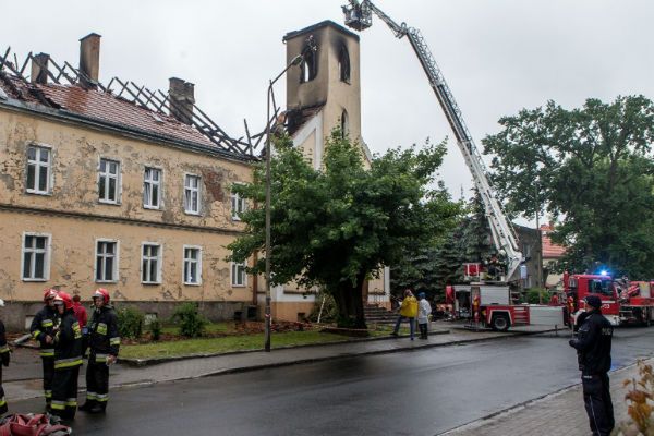 Zaprószenie ognia spowodowało pożar kościoła w Oławie
