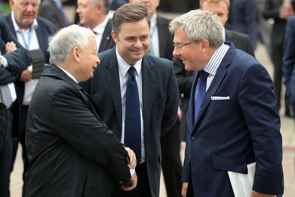 Adam Hofman z prezesem PiS podczas Forum Ekonomicznego w Krynicy-Zdroju