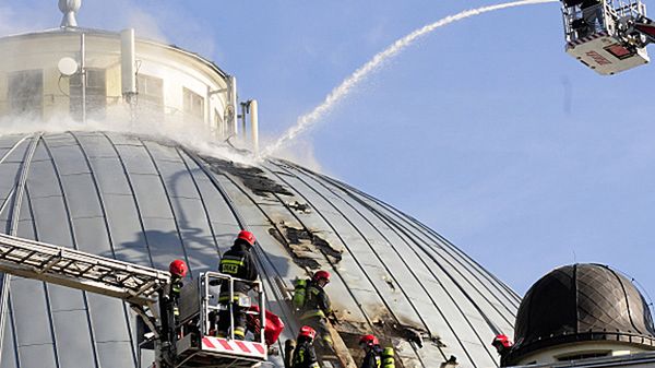 Pożar kopuły kościoła pw. Chrystusa Króla w Toruniu