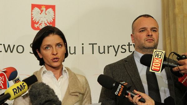 Minister sportu i turystyki Joanna Mucha oraz Michał Prymas