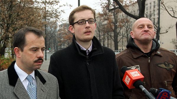 Artur Zawisza, szef Młodzieży Wszechpolskiej Robert Winnicki i rzecznik ONR Marian Kowalski