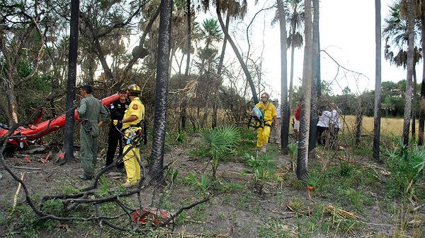 Miejsce katastrofy śmigłowca