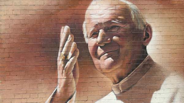 Mural z wizerunkiem Jana Pawła II w Krakowie