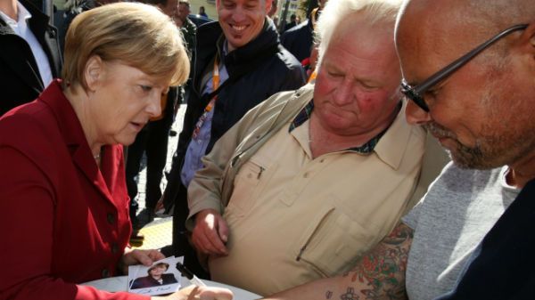 Angela Merkel na spotkaniu z wyborcami