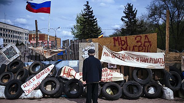 Barykady w Ługańsku