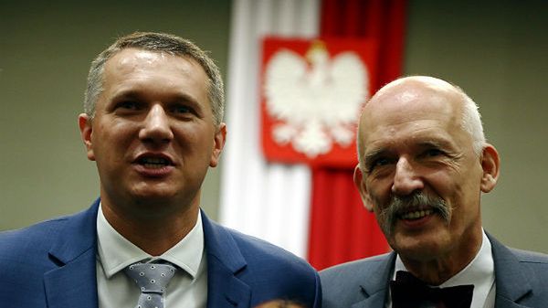 Przemysław Wipler i prezes Kongresu Nowej Prawicy Janusz Korwin-Mikke