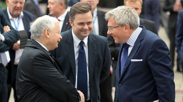 Adam Hofman z prezesem PiS podczas Forum Ekonomicznego w Krynicy-Zdroju