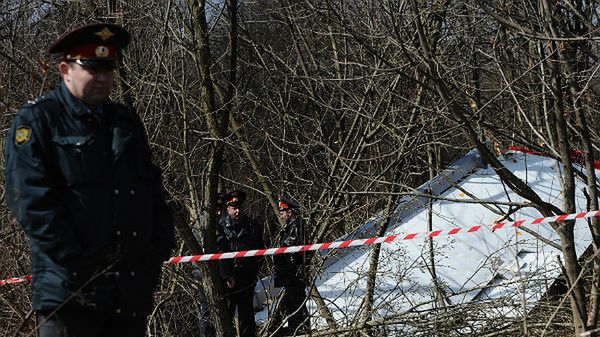 Szczątki rozbitego samolotu Tu-154